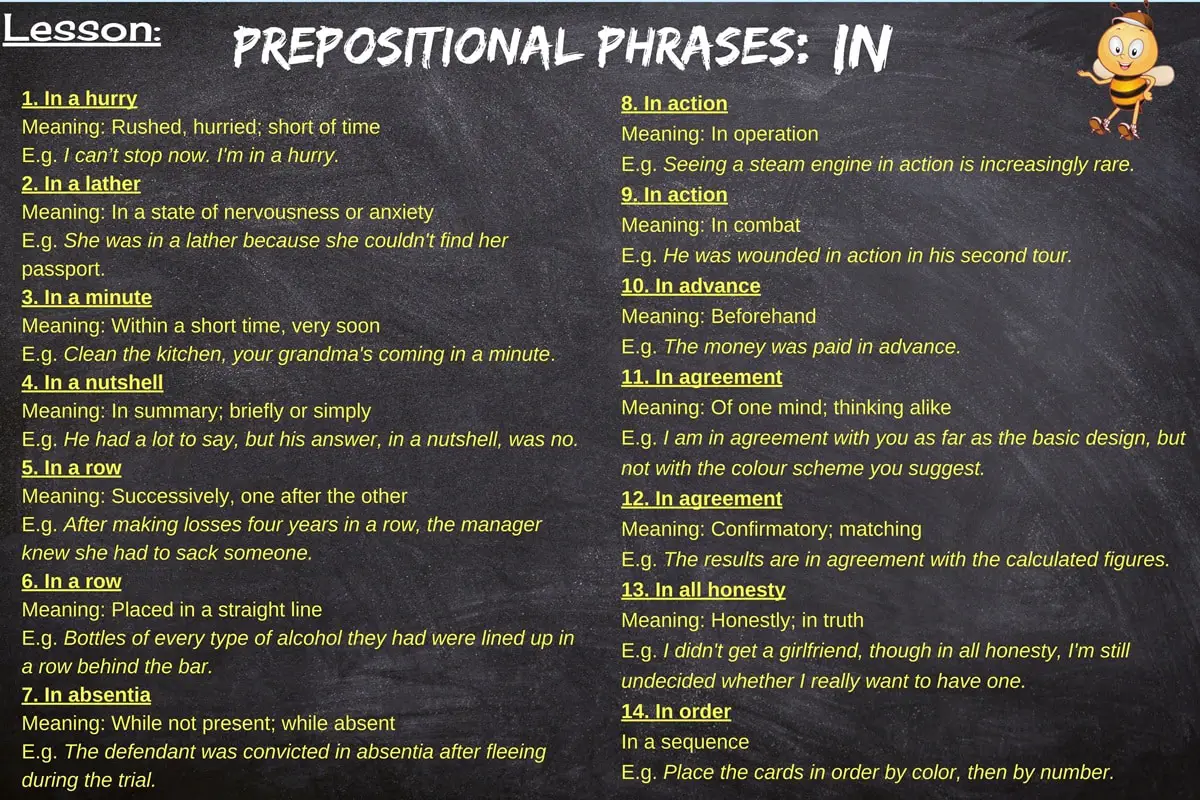 Prepositional Phrases with IN