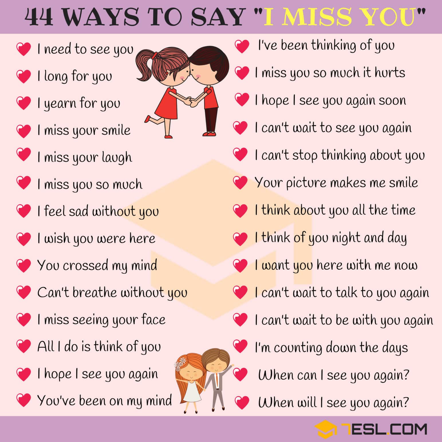 Ways to Say I MISS YOU