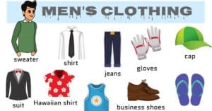 Men's Clothing vocabulary