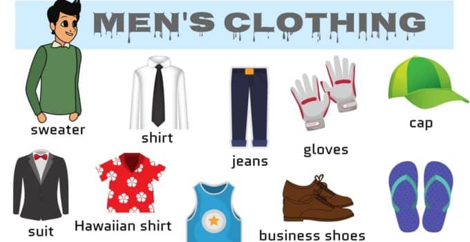 Men's Clothing vocabulary