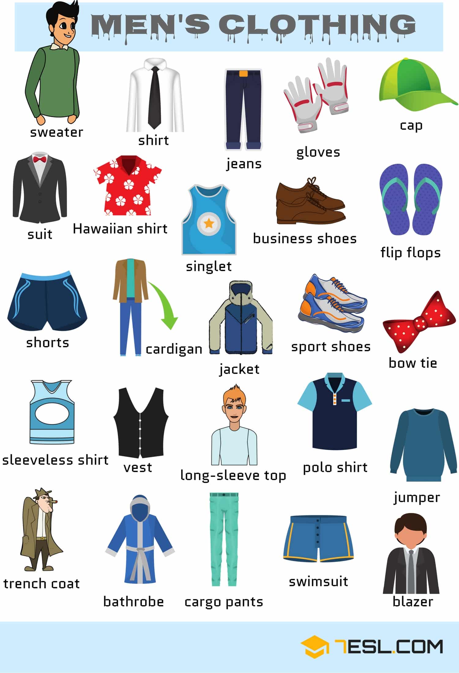 Men's clothing vocabulary