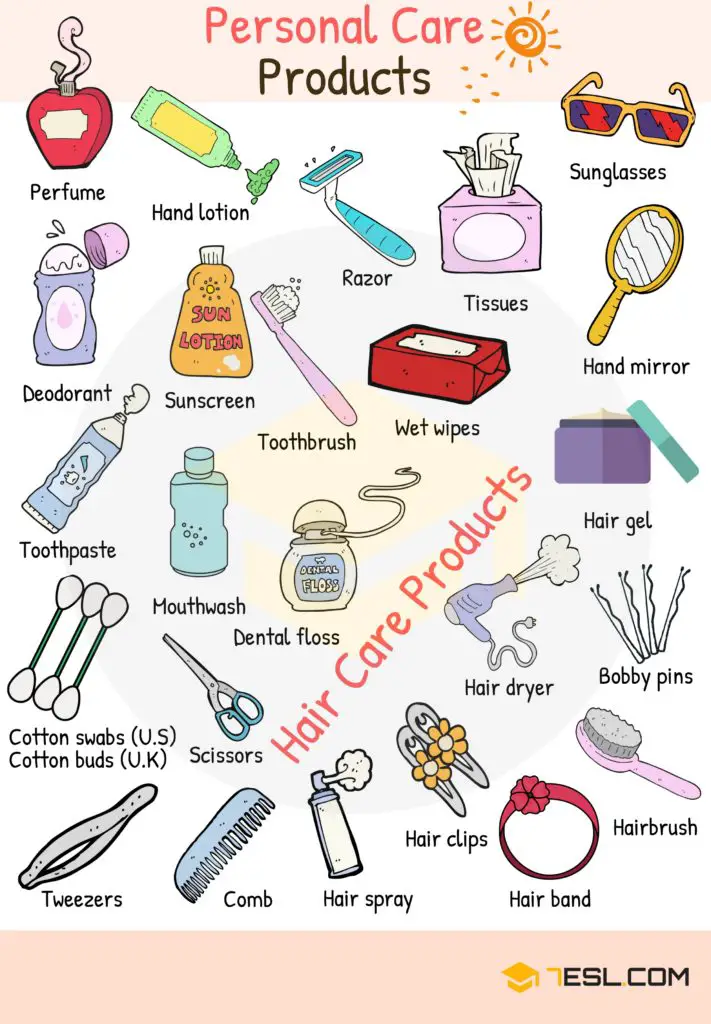 Personal Care Products Vocabulary in English