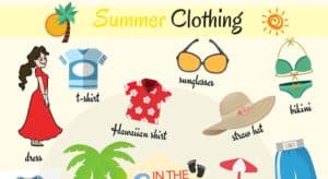 Summer Clothes Vocabulary in English