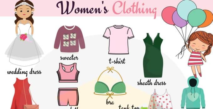 Women's Clothing Vocabulary.