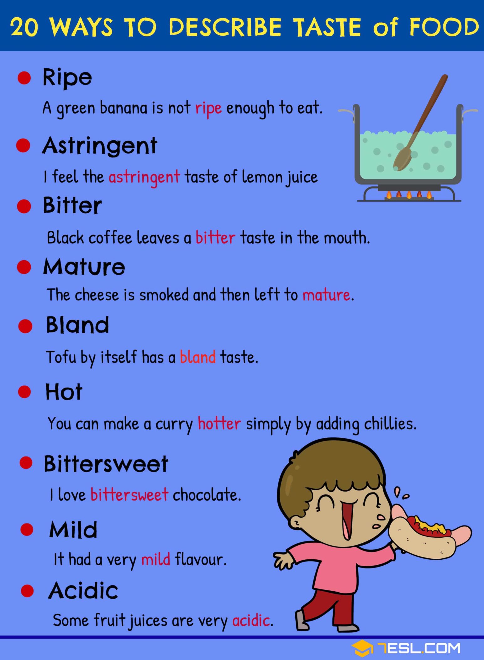 Food Adjectives: 20 Words to Describe Food & Taste