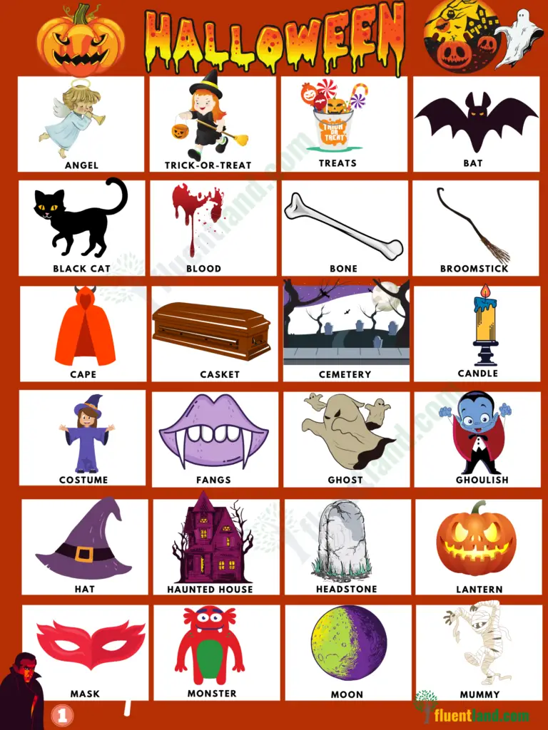 Halloween Vocabulary Word List 2