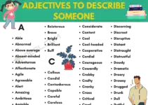 Adjectives to describe someone Vocabulary Word List
