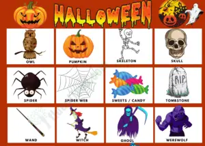 Halloween Vocabulary Word List