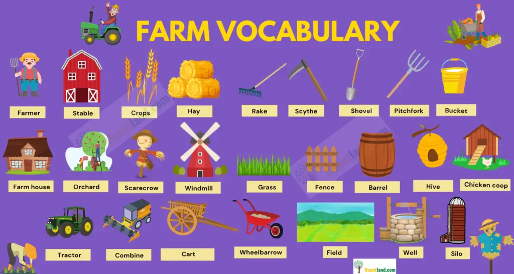 Farm Vocabulary Word List 2