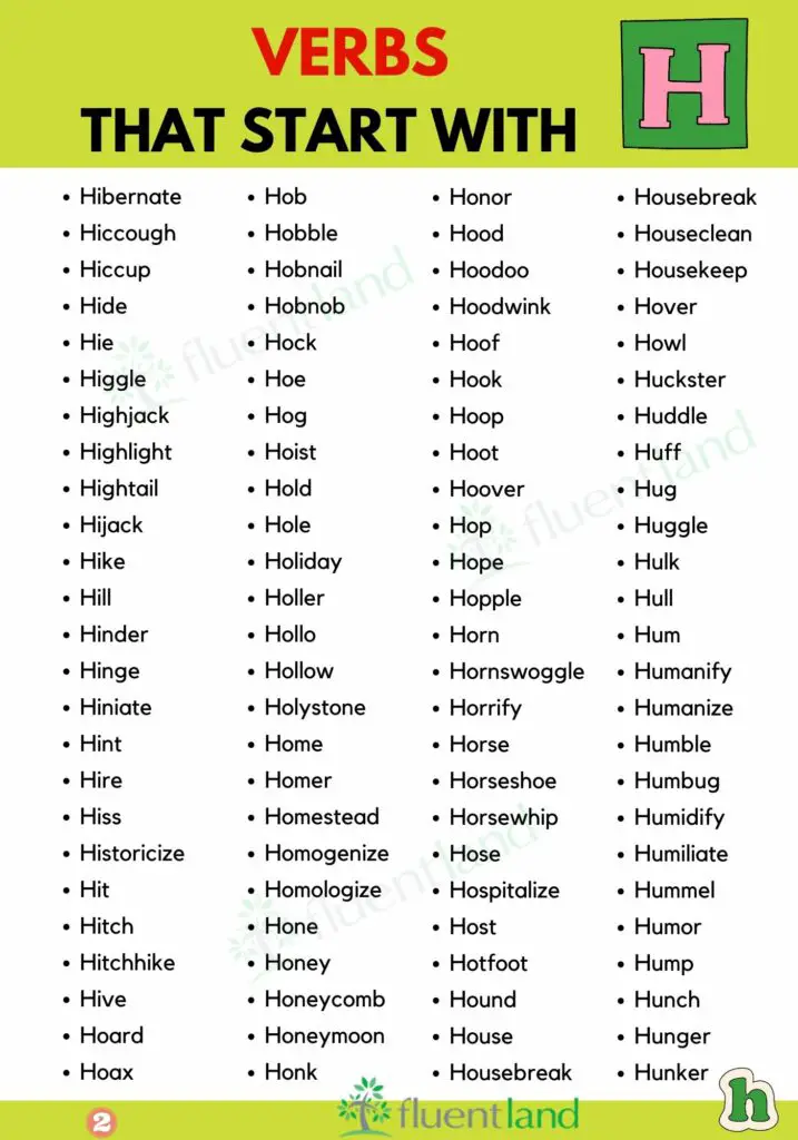 Verbs That Start With H ( Definition and Example) 3