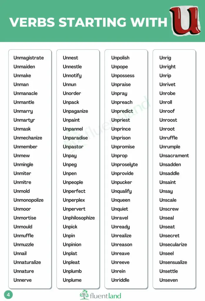 Full List of Verbs That Start With U ( Definition and Example) 5