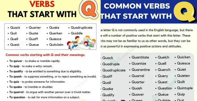 Verbs that start with Q ( Definition and Example) 1