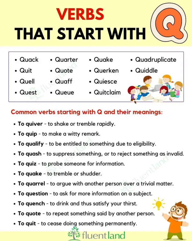 Verbs that start with Q ( Definition and Example) 2