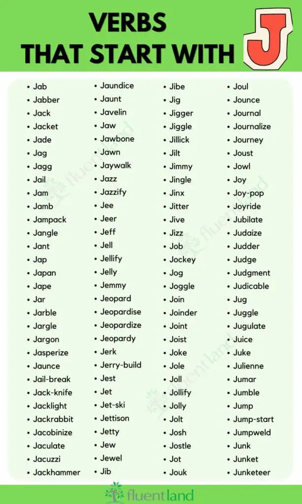 Full List of Verbs That Start With J ( Definition and Example) 2